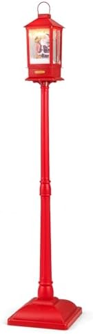 Sound-Activated Christmas Streetlamp with LED Lights and Santa Scene