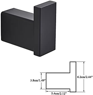 TYZK Robe Hook Towel Rack Black Metal Wall Mount Bathroom Hardware Set