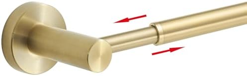 BESy Adjustable Towel Bar 159 to 286 Inch Brushed Gold Stainless Steel