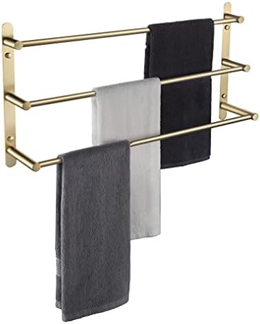 KOKOSIRI 3-Tier Stainless Steel Towel Bar with Brushed Gold Finish