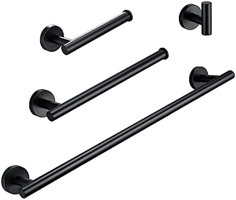 TYZK Black Robe Hook Towel Rail Set