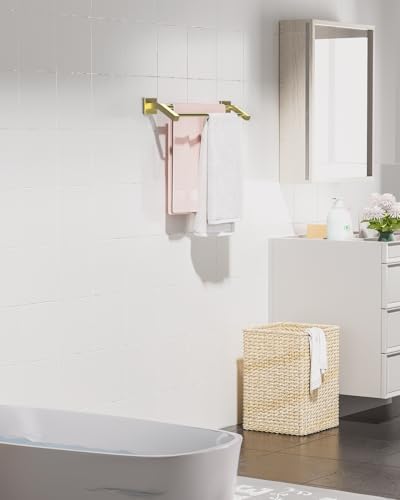 Alise Premium Double Towel Bars with Brushed Gold Finish