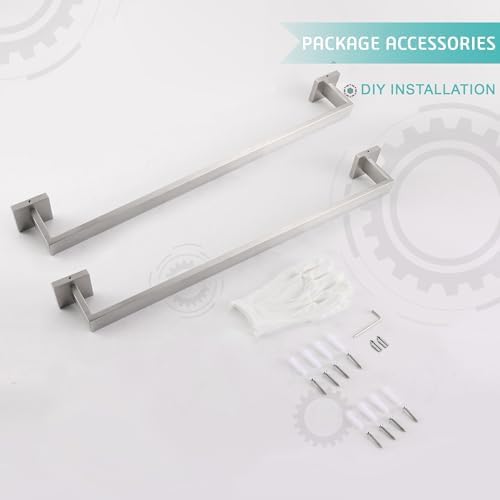 LANC 24 Inch Stainless Steel Towel Bars 2 Pack