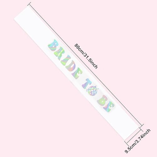 Iridescent Bride to Be Sash with Glitter Letters