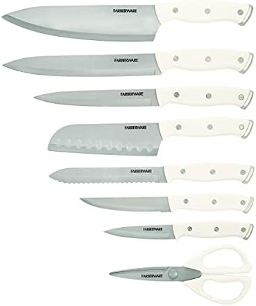 Farberware Edgekeeper Knife Block Set with Sharpener 14-Piece White