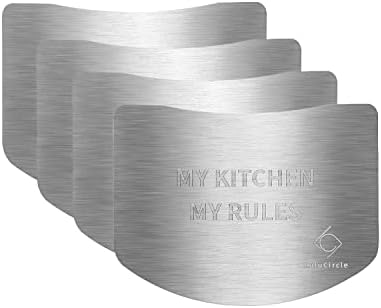 LuluCircle 4 Piece Stainless Steel Finger Guards for Cutting