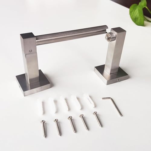 Stainless Steel Double Post Toilet Paper Holder Brushed Silver Adjustable