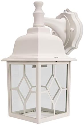LIT-PaTH Dusk to Dawn Wall Lantern White Outdoor Light Fixture