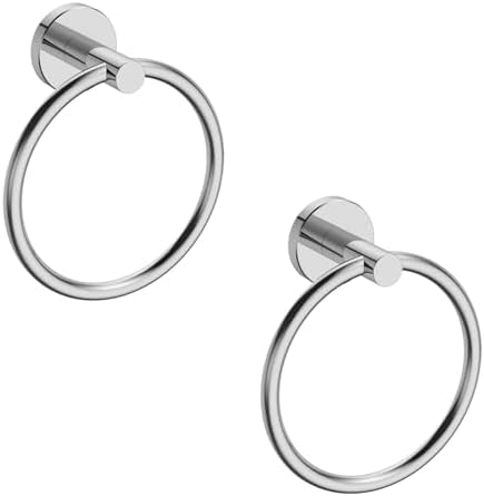 USHOWER 2 Pack Chrome Towel Rings for Bathroom Wall Mount 1