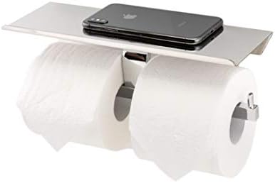 Linkaa Chrome Dual Roller Toilet Paper Holder with Shelf