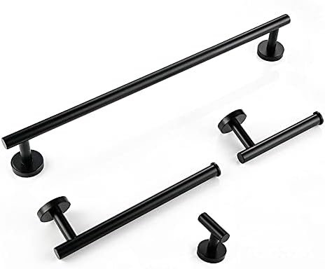 TYZK Black Robe Hook Towel Rail Set