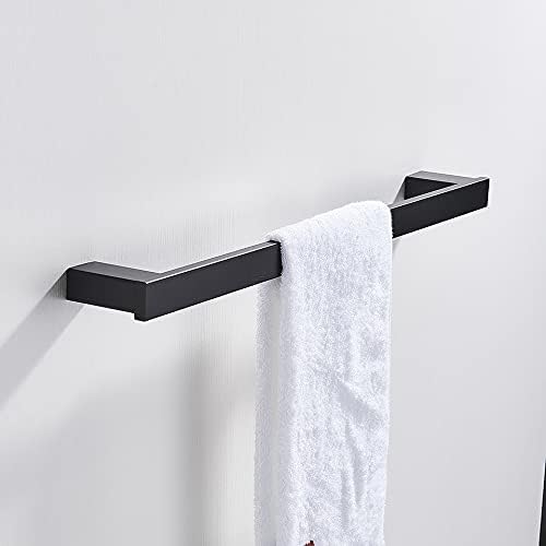TYZK Robe Hook Towel Rack Black Metal Wall Mount Bathroom Hardware Set