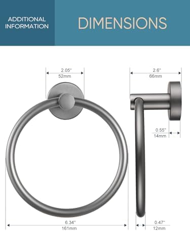 Cobbe Towel Ring - Bathroom Wall Mounted Holder