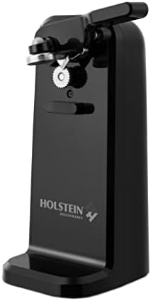 Holstein Electric Can Opener with Auto Shutoff and Push Down Lever - Black