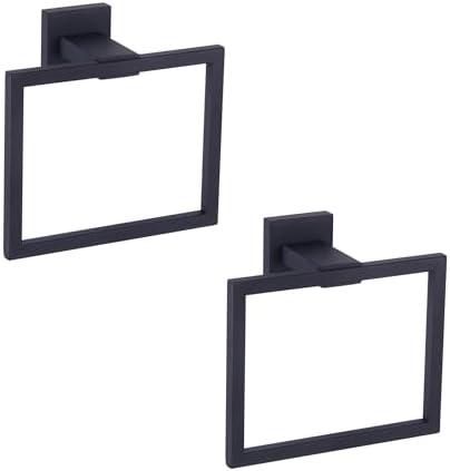 GERZWY Matte Black Towel Ring Wall Mounted