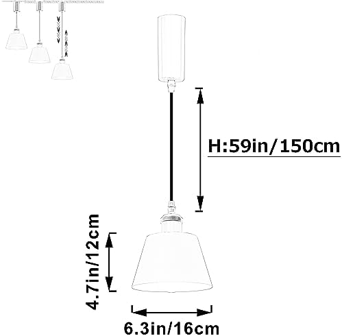 SKIVTGLAMP Remote Control LED Track Pendant Light 3 Lights 5ft Adjustable 1