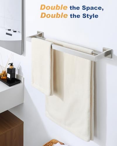Alise Double Towel Bar 22 Inch Brushed Nickel