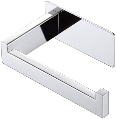 Chrome Toilet Paper Roll Holder - No Drilling Rustproof Stylish