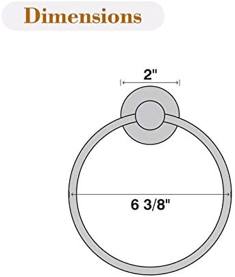 USHOWER 2 Pack Chrome Towel Rings for Bathroom Wall Mount 1