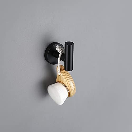 TYZK Black Robe Hook Towel Rail Set
