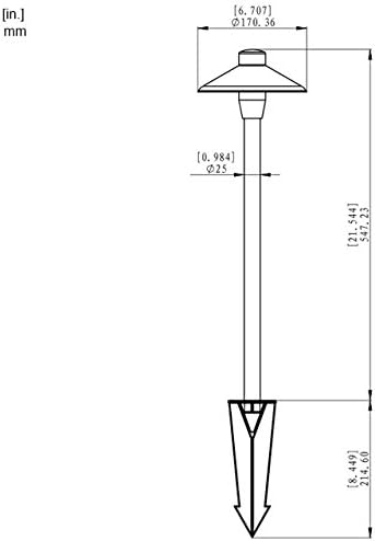 DAONEG MarsLG BRS1 65 Shade Brass Path Light 8-Pack