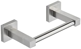 Stainless Steel Double Post Toilet Paper Holder Brushed Silver Adjustable