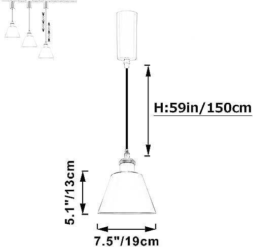 SKIVTGLAMP Remote Control Track Pendant Lamp 3 Lights Adjustable