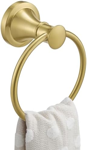 BESy Brushed Gold Towel Ring Rustproof Stainless Steel Bathroom Hardware Accessory