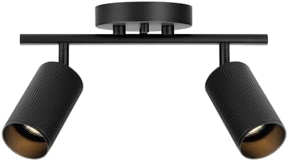 Globe Electric 12 2-Light Track Lighting with Matte Black Shades 1