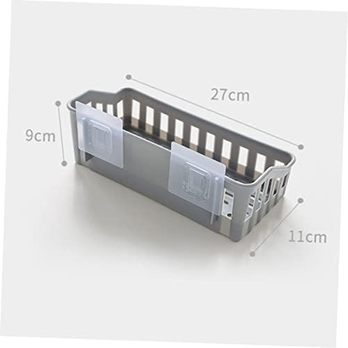 ERINGOGO Multifunctional Suction Cup Wall Shelf Organizer Light Gray