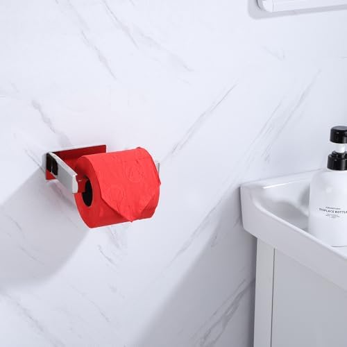 Chrome Toilet Paper Roll Holder - No Drilling Rustproof Stylish