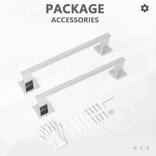 LANC Chrome Towel Bars 2 Pack Stainless Steel