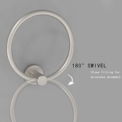 RARXTR Brushed Nickel Towel Ring with Durable SUS304 Steel