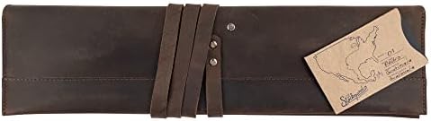 Double Knife Roll for Chefs Bourbon Brown Handmade 1