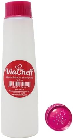 ViaCheff Plastic Bottle for Soaking Cake with Pink Neon Lid