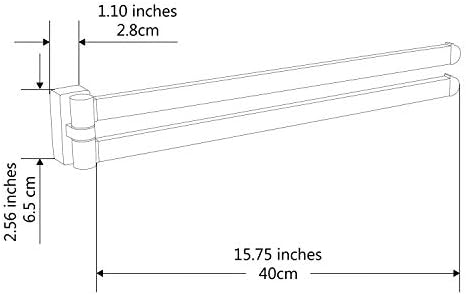 BGL Swivel Towel Bar Brushed Nickel 2 Arms