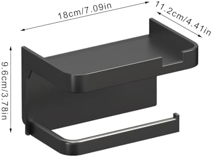 Wall-Mounted Toilet Paper Holder with No Drill Installation