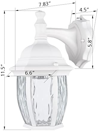 LIT-PATH Dusk to Dawn Wall Lantern with E26 Base