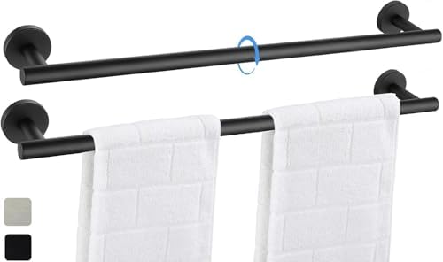 TAUN 24 Inch Matted Black Towel Bar 2 Pack