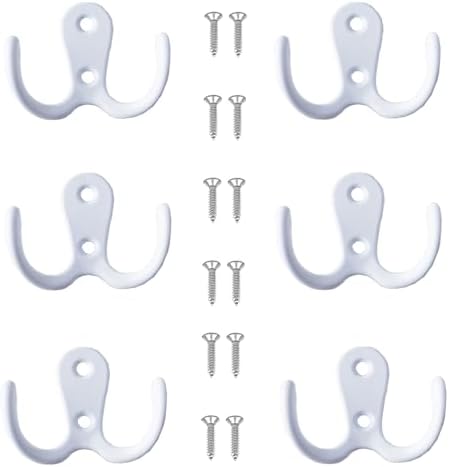 VIPERMARK 6 Pcs Double Prong Robe Hooks 1