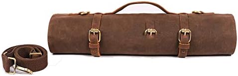 HERSENT Large Chefs Knife Roll Bag with 11 Pockets