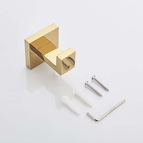 TYZK Gold Bathroom Hardware Set with Towel Rail and Robe Hook