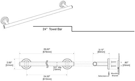 Gatco 4230 Latitude II Towel Bar 24 Brushed Brass 1