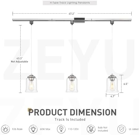 Zeyu 3 Light H Track Pendant Light Fixtures 1