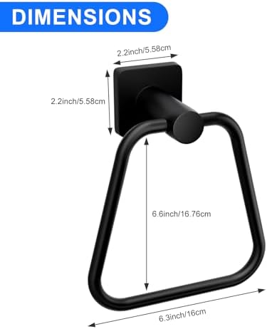 DUKWIN Matte Black Stainless Steel Towel Ring