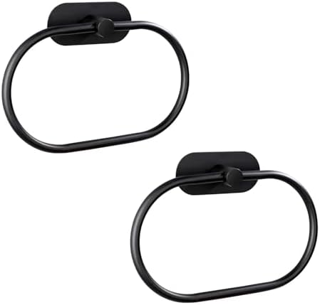 Eolax Matte Black Towel Bar 2 Pack No Drilling Wall Mount