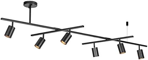 Globe Electric 59829 6-Light Track Lighting Matte Black Center Swivel