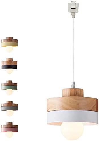 Skivtglmamp Dimmable Wooden Handle Pendant Light 32 Ft Macaron White