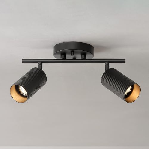 Globe Electric 12 2-Light Track Lighting with Matte Black Shades 1