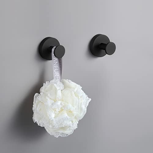 2-Pack Matte Black Towel Hooks for Bathroom and Bedroom